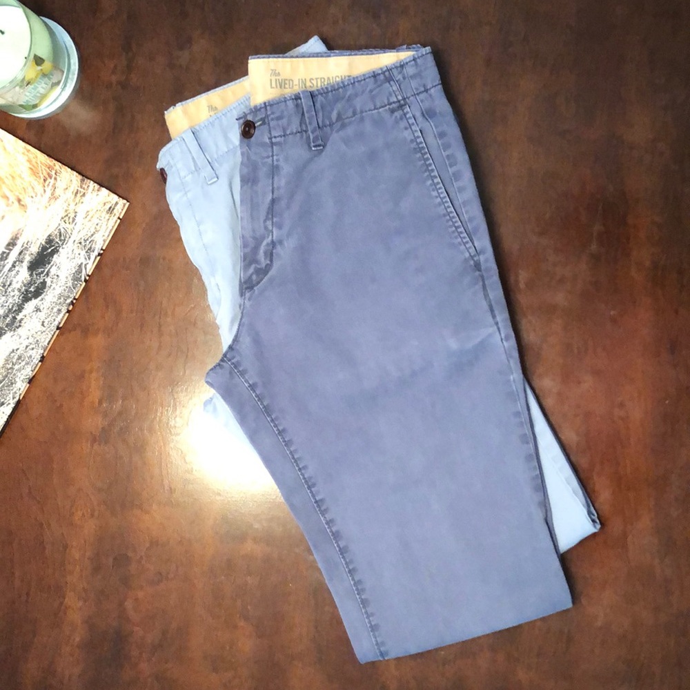 GAP Men’s Straight Fit Lived-in Chinos x2